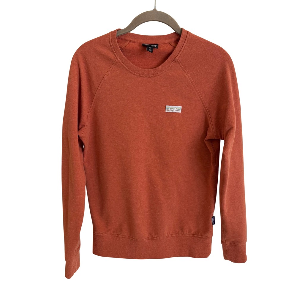 Patagonia Womens Ahnya Crew Sweatshirt Barn Red Organic Cotton Crewneck Pullover